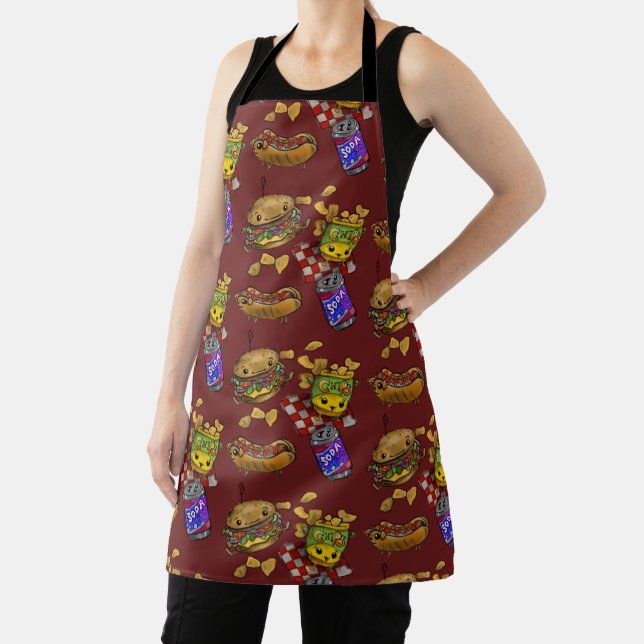 Adorable Burgers and Dogs  Apron (Insitu)