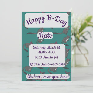 Adorable Bushbabies Illustration Happy Birthday Invitation