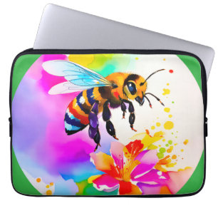Adorable Busy Bee Watercolor Laptop Sleeve