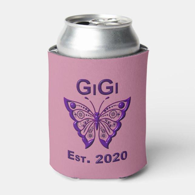 Adorable Butterfly Gigi “Est 2020” Can Cooler (Can Front)