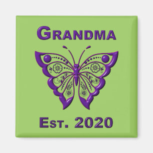 Adorable Butterfly Grandma “Est 2020” Magnet