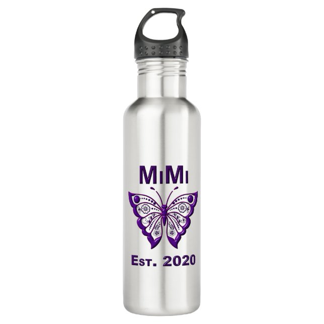 Adorable Butterfly Mimi “Est 2020” 710 Ml Water Bottle (Front)