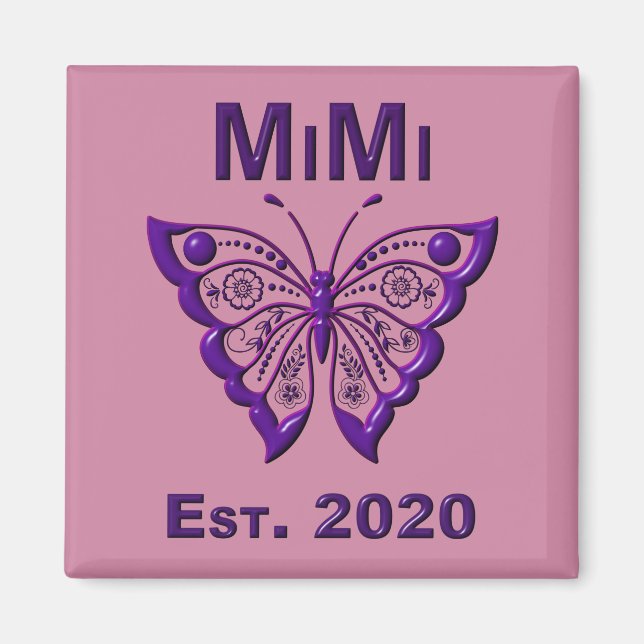 Adorable Butterfly Mimi “Est 2020” Magnet (Front)