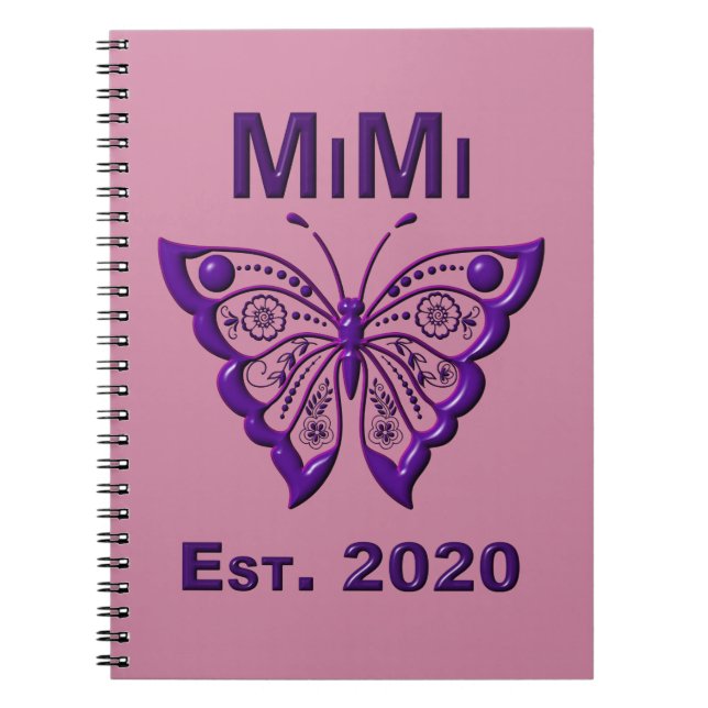 Adorable Butterfly Mimi “Est 2020” Notebook (Front)