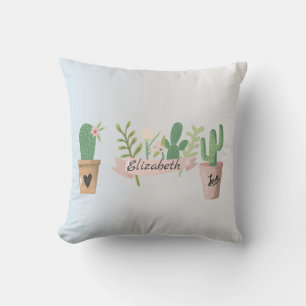 Adorable Cactus, Silver Cushion