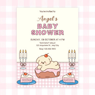 Adorable cake baby shower invitation