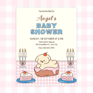 Adorable cake baby shower invitation