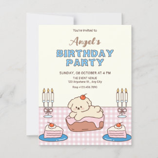 Adorable cake birthday  invitation