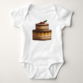 Adorable Cake & Love Design for Baby Bodysuit