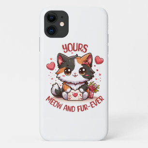Adorable Calico Cat Valentine's Day iPhone 11 Case