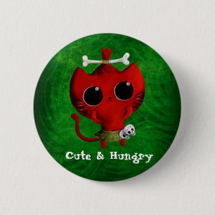 Adorable Cannibal Halloween Cat 6 Cm Round Badge