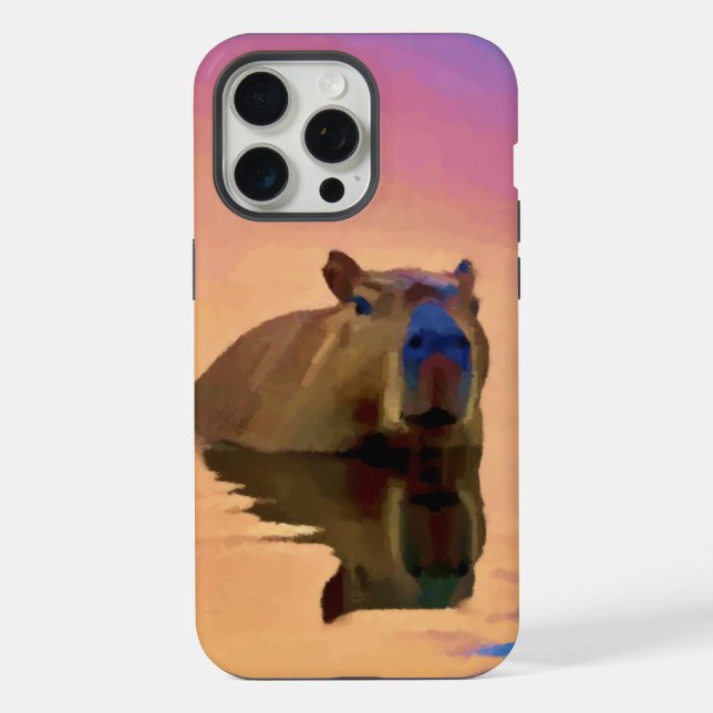 Adorable Capybara Art iPhone Case (Back)