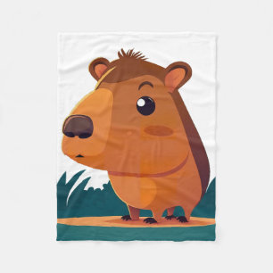 Adorable capybara fleece blanket