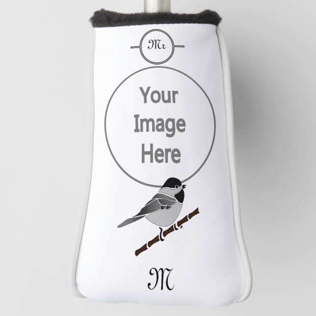 Adorable Carolina Chickadee Cartoon Golf Head Cover (Rotate 90)