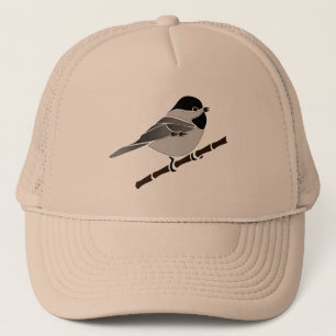 Adorable Carolina Chickadee Cartoon Trucker Hat