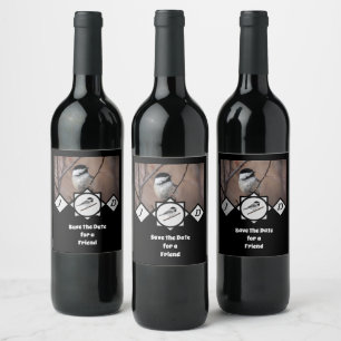 Adorable Carolina Chickadee Monogram Photo Wine Label