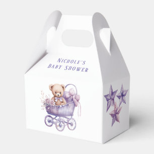 Adorable Carriage Teddy Bear Girl Baby Shower  Favour Box