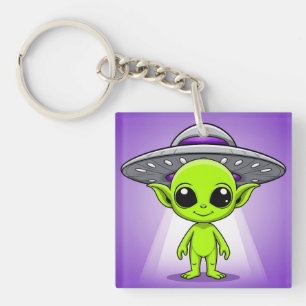 Adorable Cartoon Alien Key Ring