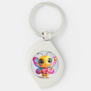 Adorable Cartoon Bee Fairy Character Key Ring