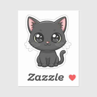 Adorable Cartoon Black Cat