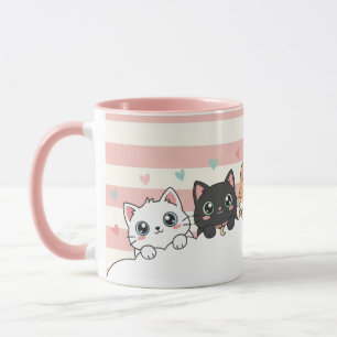 Adorable Cartoon Cat Coffee Cup
