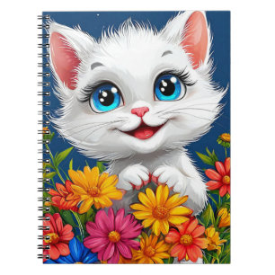 Adorable cartoon cat notebook