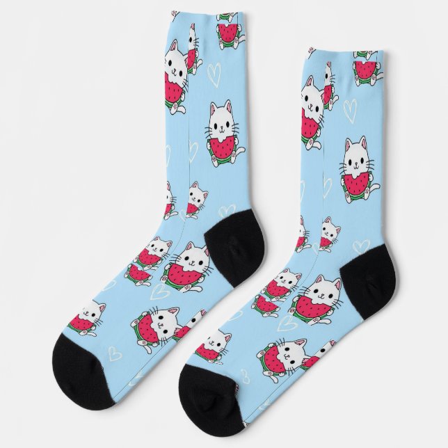 Adorable Cartoon Cat Socks | Cute & Cosy Footwear  (Left)