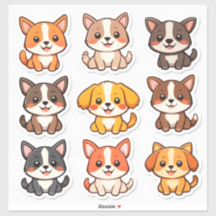 Adorable Cartoon Cute Dog Stickers