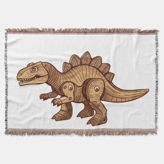 Adorable Cartoon Dinosaur Decorative Throw Blanket (Front)