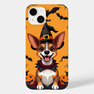 Adorable Cartoon Dog Dressed as a Witch Case-Mate iPhone 14 Case
