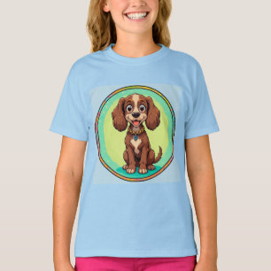 Adorable Cartoon Dog Illustration T-Shirt