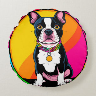 Adorable Cartoon Dog Round Cushion