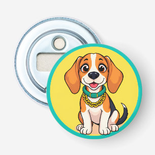 Adorable Cartoon Dog Smiling Cheerfully Bottle Opener