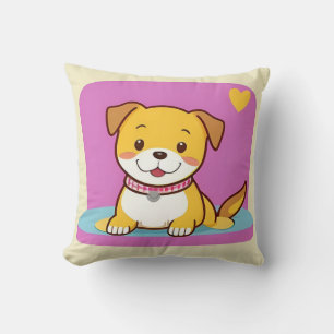 Adorable Cartoon Dog With Cheery Expression Cushion