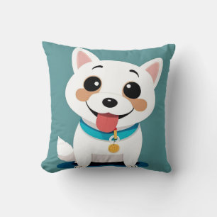Adorable Cartoon Dog With Cheery Expression Cushion