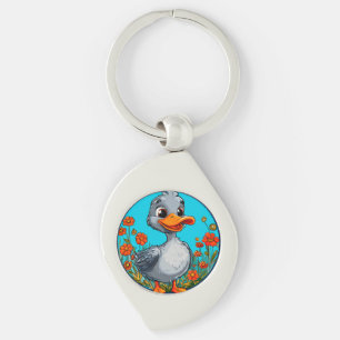Adorable cartoon duckling key ring