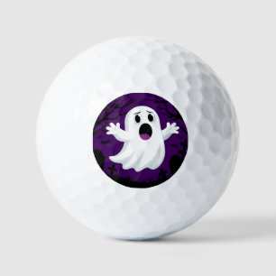 Adorable Cartoon Ghost in Spooky Halloween Golf Balls