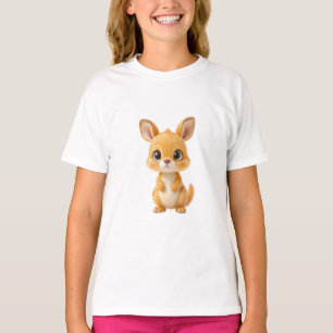 Adorable Cartoon Golden Kangaroo Joey Kids T-Shirt