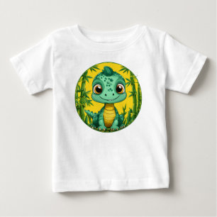 Adorable Cartoon Green Dinosaur Baby T-Shirt