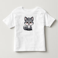 Adorable Cartoon Grey Wolf Character