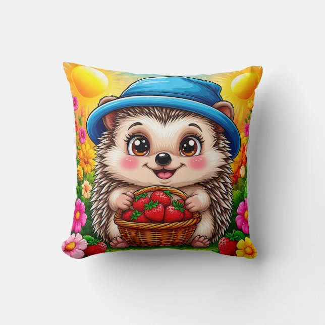 Adorable Cartoon Hedgehog Cushion (Front)