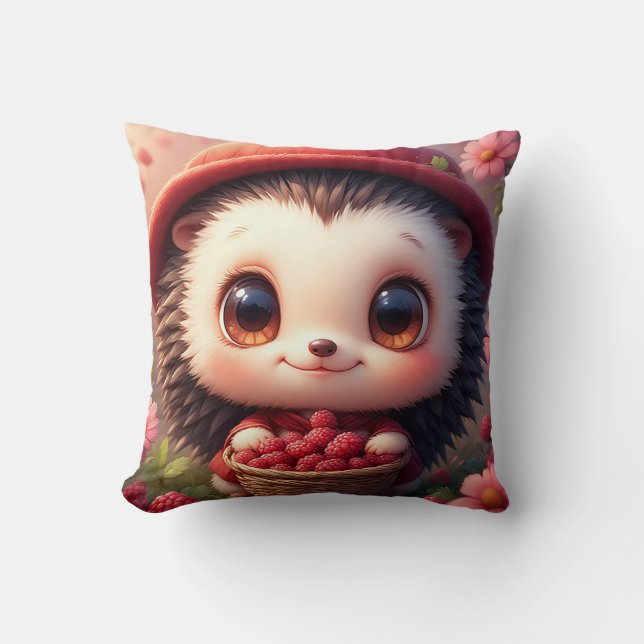Adorable Cartoon Hedgehog Cushion (Front)