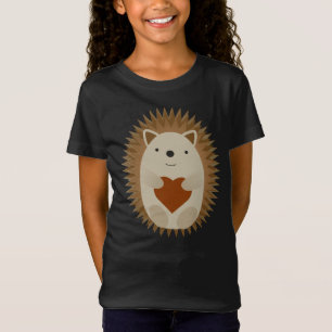 Adorable Cartoon Hedgehog Holding a Heart T-Shirt