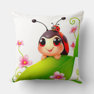 Adorable Cartoon Ladybug Cushion
