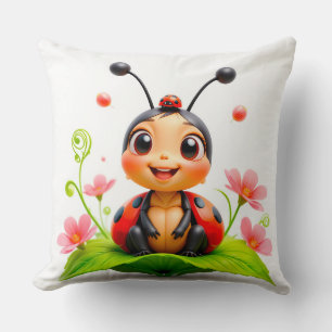 Adorable Cartoon Ladybug Cushion