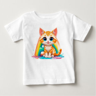 Adorable Cartoon Orange Kitten Baby T-Shirt