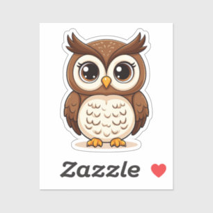 Adorable Cartoon Owl With Big Eyes