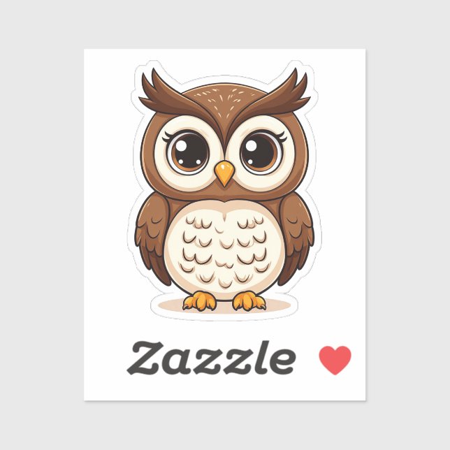 Adorable Cartoon Owl With Big Eyes (Sheet)