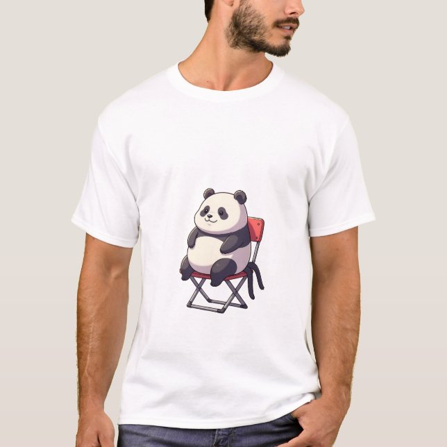 Adorable Cartoon Panda Sitting T-Shirt (Front)