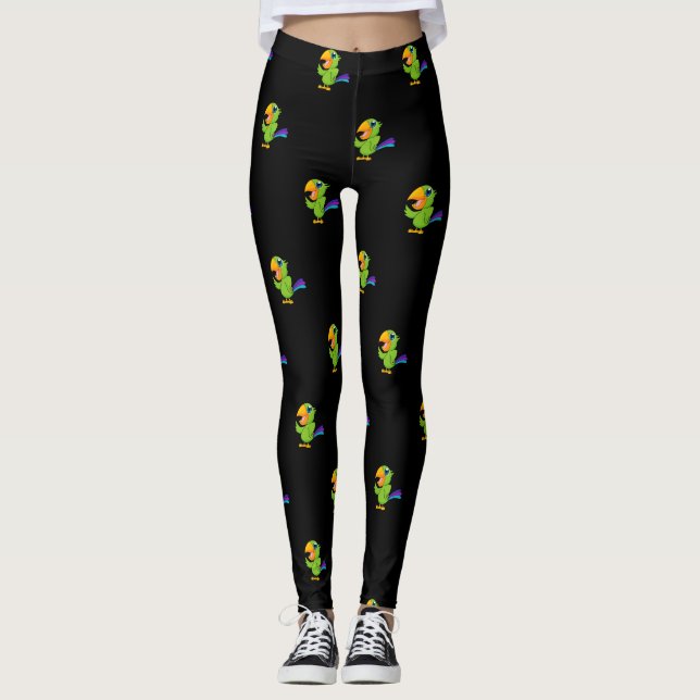 Adorable Cartoon Parrot Leggings (Front)